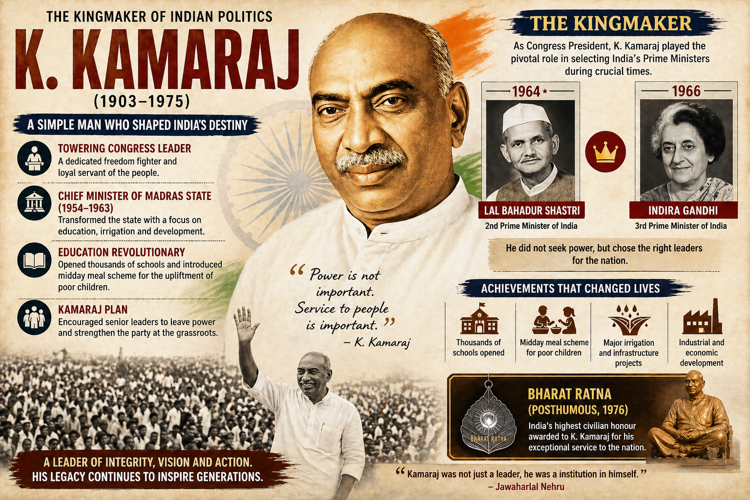 K. Kamaraj: The Kingmaker of Indian Politics Who Shaped India’s Destiny