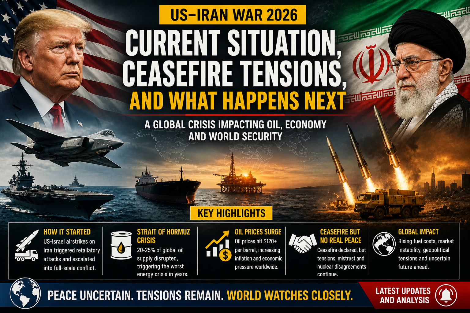 US–Iran War 2026: Current Situation, Ceasefire Tensions, and Global Impact