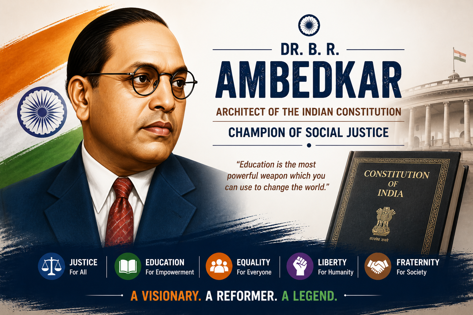 Dr. B. R. Ambedkar: Architect of the Indian Constitution and Champion of Social Justice